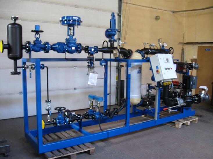 Water-to-water heating installation