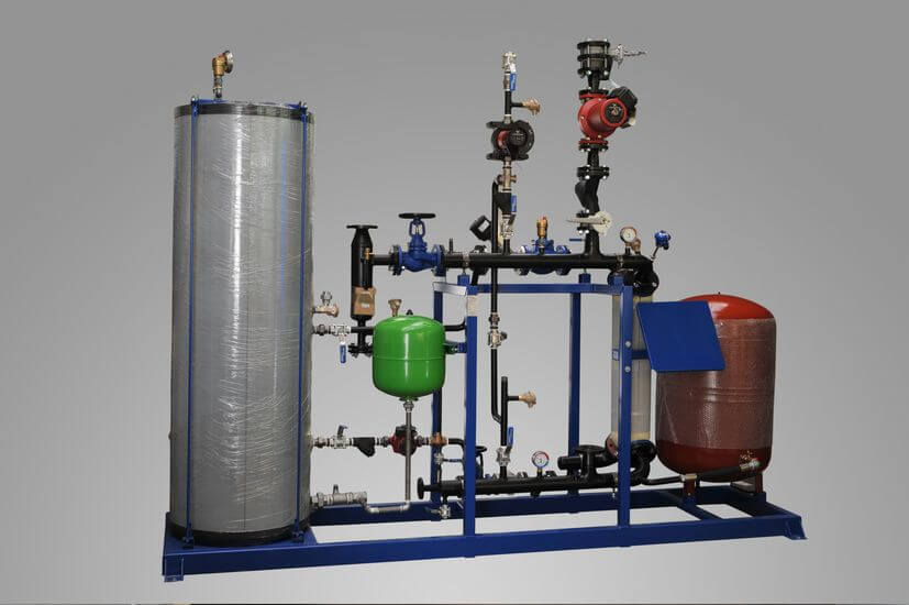 Steam solution heating unit and installation